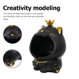 5 x Brand New FOMIYES Ceramic Cigarette Ashtray Cute Crown Cat Animal Large Opening Key Storage Tray Cigar Small Parts Container for Home Office Decoration Gift Black - RRP €102.0