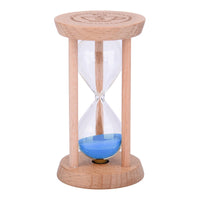 1 x RAW Customer Returns Mini Sand Timer - Wooden Hourglass Sand Clock Timer, Wood Color Hourglass Tool for Home and Restaurant, 1 Minute 3 Minute Sand Timer 3min Wood Blue - RRP €11.95