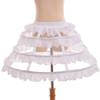 1 x RAW Customer Returns GRACEART Women s Petticoat Underskirt 3 Hoop Crinoline Lace Skirt White  - RRP €28.99