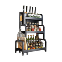 1 x RAW Customer Returns  , 3 Tier Kitchen Spice Rack, Spice Rack for Storing Jars, Herbs and Tableware for Pantry, Carbon Steel. - RRP €39.98