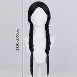 3 x Brand New Metaparty Wednesday Wig Long Black Double Braided Pigtail Wig Wednesday Wig Children Women s Wig Gifts for Daily Carnival Party Cosplay - RRP €30.21