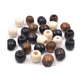 2 x RAW Customer Returns Jaydis Natural Large Hole Wooden Beads 4 Colors Wood European Loose Spacer Beads 16mm Dreadlock Hair Braids Beads for DIY Rosary Macrame 220pcs - RRP €31.98