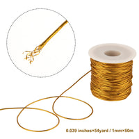 1 x Brand New Teaaha 2 roll 1 mm golden metallic cord, 50 m 2 roll metallic cord in gold and silver, gold cord for crafts silver for gift wrap arts and crafts cord for bracelets - RRP €9.06