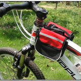 1 x Brand New LIZHOUMIL - Borsa impermeabile per manubrio anteriore della bicicletta, con cinghia, per riporre il telefono contanti, strumento di riparazione, mountain bike, bici da strada, colore rosso - RRP €34.8