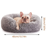 1 x Brand New CaiYuanGJ Calming Dog Bed Plush, Dog Bed, Washable Dog Bed, Fluffy Washable Dog Bed, Plush Dog Bed, Soft Plush Donut Pet Bed, for Medium, Small Dogs and Cats Gray  - RRP €18.14