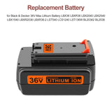 1 x RAW Customer Returns GOOALITY 36V 2.5Ah Lithium Replacement Battery Compatible with Black Decker 36V Battery LBX2040 LBX36 LBXR36 LBXR2036 Compatible with Black Decker 36 Volt Cordless Tools - RRP €39.34