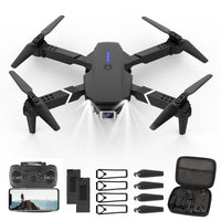 1 x RAW Customer Returns Drone with camera HD 4K, RC foldable FPV WiFi live transmission drone for children beginners, long flight time, headless mode, trajectory flight, obstacle avoidance, one key take-off landing, headless mode - RRP €46.38