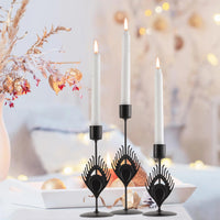 6 x Brand New JUJOYBD Candlestick for Taper Candles Black, 9 Candle Holders for Taper Candles, Vintage Candle Stand Metal Taper Candle Holder Living Room Decoration for Wedding Dinner Party - RRP €102.84