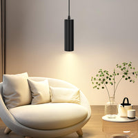 1 x RAW Customer Returns Aigostar Black cylindrical pendant lamp. Modern metal pendant chandelier. 20cm GU10 pendant ceiling lamp. - RRP €32.45