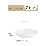 1 x RAW Customer Returns MALACASA, Regular Series, 4-piece pasta plate, soup plate, cream white porcelain salad plate, serving plate, deep plate for spaghetti, large soup bowl for pasta, soup, salad, fruit, 1680 ml - RRP €42.99