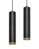 1 x RAW Customer Returns BOYIR Pendant Light Modern Cylinder Black Hanging Lamp, Hanging Light Height Adjustable Aluminum Chandelier with GU10 Socket Max. 60 Watt Pendant Lamp Ceiling Lamp for Living Room Bedroom, 2 Pieces - RRP €50.41