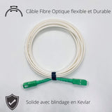 1 x RAW Customer Returns VALARDE Orange Optical Fiber Cable Extension Cable SFR Bouygues Free - Single-mode SC-APC to SC-APC jumper - Shielded and Kevlar-reinforced connector - Very low loss - 1 free fiber connector 3.5 m  - RRP €6.98