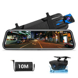 1 x RAW Customer Returns Jansite Mirror Dashcam with Rear View Camera 10 Touch Screen FHD 1080P Car Camera Rear View Camera Mirror with 10 Meter Cable, Dashcam Mirror with 170 Wide Angle Night Vision Wide Angle G-Sensor - RRP €75.6