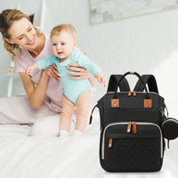 1 x RAW Customer Returns Fexkean Diaper Bag Backpack Baby Changing Backpacks with Large Travel Diaper Bag with Foldable Cot with Multifunctional Baby Bags Changing Mat Baby Bed Backpack Black - RRP €53.93