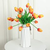 1 x RAW Customer Returns Kisflower 30pcs Artificial Tulips Latex Tulips Flowers Fake Tulip Bouquet Real Touch Flowers for Decor Orange  - RRP €24.32