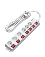 1 x RAW Customer Returns DEWENWILS power strip individually switchable, 6-way multiple socket with surge protection, wall mounting, power strip with 2 USB ports, child safety lock, 90 rotated, 5M, white - RRP €29.99