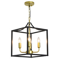 1 x RAW Customer Returns Qcyuui Industrial Metal Lantern Chandelier 4-Light Height Adjustable Farmhouse Ceiling Chandelier, Rustic Gold Kitchen Island Hanging Light Fixture for Foyer Hallway Dining Room - RRP €74.7