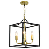 1 x RAW Customer Returns Qcyuui Industrial Metal Lantern Chandelier 4-Light Height Adjustable Farmhouse Ceiling Chandelier, Rustic Gold Kitchen Island Hanging Light Fixture for Foyer Hallway Dining Room - RRP €74.7