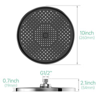 1 x RAW Customer Returns Rain Shower Head Rain Shower Watersaving YUANNY 10 Inch Water Saving Universal Head Shower with Anti-Limescale Nozzles Shower Head, Round Shower Head Diameter 26 cm, Stable ABS Chrome - RRP €24.98