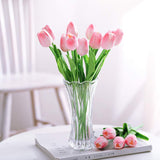 1 x RAW Customer Returns Kisflower 30Pcs Artificial Tulips Latex Tulips Flowers Fake Tulip Bouquet Real Touch Flowers for Decor Pink  - RRP €25.13