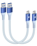 1 x RAW Customer Returns CONMDEX USB C Cable Short 50cm 0.5M 2Pack 10Gbps USB3.1 Gen2 Data Cable Type C Android Auto QC3.0 3.1A USB A to C Fast Charger for Samsung Note20 Galaxy S23 S22 Z Flip 5 Tab S9 Pixel 8 Pro Blue - RRP €14.99