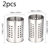 1 x RAW Customer Returns Stainless Steel Kitchen Utensil Holder, Rustproof Large Kitchen Utensil Organizer, Cutlery Basket for Organizing Drawers and Countertops for All Kitchens, 2 Pack - RRP €14.14