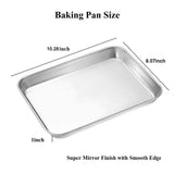 1 x RAW Customer Returns Wildone Baking Sheet Set of 2, Stainless Steel Oven Tray Cake Tray, Size 25.4 x 20.3 x 2.5 CM, Non-Toxic Healthy, Easy to Clean Dishwasher Safe - RRP €15.99