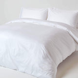 1 x RAW Customer Returns HOMESCAPES satin fitted sheet organic cotton 150x200 cm white, organic bed sheet with elastic band, thread count 400 - RRP €51.99