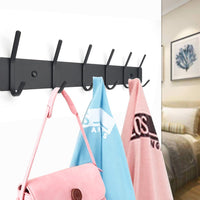 1 x RAW Customer Returns SYPEN coat hook wall, coat rack metal, wall coat rack stainless steel, hook rail coat rack, hook rail for bedroom bathroom, coat hook for clothes, jacket holder black, 6 hooks  - RRP €18.92