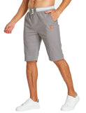 1 x RAW Customer Returns JustSun Shorts Men s Shorts Summer Shorts Chino Cotton with Drawstring Grey L - RRP €35.28