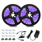 1 x RAW Customer Returns dystaval 10M black light LED strip, UV LED strip 33ft UV black light LED strip with transformer, 600 pieces 2835 LEDs, 12V 3A flexible black light attachments for decorative lighting, party lighting - RRP €25.22