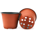 1 x RAW Customer Returns KINGLAKE 50pcs 15CM plant pots plant pots cultivation small flower pot plastic round cultivation pots plastic pots plants for seeds juicy flowers, brick red - RRP €17.99