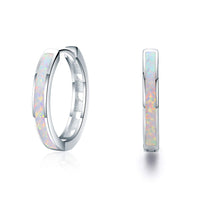 1 x RAW Customer Returns Women s Hoop Earrings 925 Sterling Silver Opal Earrings Small Hoop Earrings Circle Earrings Opal Jewelry Gifts for Mom Women Children - RRP €30.14