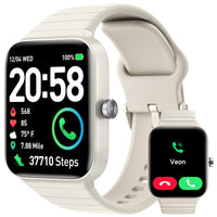 1 x RAW Customer Returns aeac Smartwatch Men Calls, 1.8 Smartwatch Watch with Making Calls Handsfree Answering, Built-in Alexa Heart Rate Monitor SpO2 Sleep, Pedometer Fitness Watch Notifications Khaki - RRP €99.99