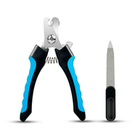 2 x Brand New HOMJOY Professional Pet Nail Scissors with Nail File, Stainless Steel Nail Clippers, Suitable for Dogs, Cats, Guinea Pigs, Nail Clippers with Safety Guard, Blue. - RRP €14.08