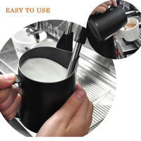 1 x RAW Customer Returns CACAKEE milk jug, milk jug, stainless steel milk frothing jug, 600 ml 20 fl. oz coffee milk jug, milk pitcher milk frother for espresso cappuccino, matt black - RRP €14.11