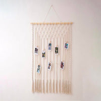 4 x Brand New Macrame wall hanging Boho decorative tapestry style, tapestry wall decoration handmade, for outdoor, living room, bedroom, indoor, gifts 50 100 cm beige with photo holder 20 - RRP €81.6