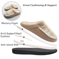 1 x Brand New Guyarns slippers women men, retro memory foam fluffy moccasin slippers comfortable warm plush slip on house ladies slippers indoors outdoors brown, 36 37  - RRP €60.0