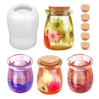 1 x RAW Customer Returns RtottiM Silicone Molds Epoxy Resin Storage Jars Casting Resin with 5 Corks Casting Mold for DIY Storage Bottle Candy Box Table Decoration - RRP €10.79