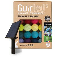 1 x RAW Customer Returns GuirLED - Outdoor garland with light balls LED guinguette - Waterproof IP55 - High efficiency solar panel - Automatic ON OFF - 16 balls 3 m - Arlequin - RRP €39.99