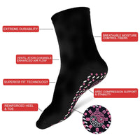 1 x Brand New Heated socks, foot warmer socks, thermal socks, tourmaline socks, magnetic socks, winter socks, winter thermal socks, heated socks, foot warmer, foot heater, 2 pairs black, white  - RRP €36.0