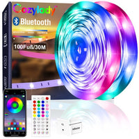 1 x RAW Customer Returns Cozylady Bluetooth LED Strip 30m, RGB Strip with Remote Control and App, Music Sync, Timer Setting, Dimmable, Color Changing Fairy Lights, Light Strip, Indoor Strip for Home, Party Decoration - RRP €16.13