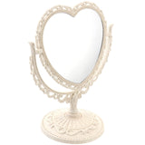 1 x RAW Customer Returns Beaupretty Double Sided Mirror with 360 Degree Rotating Table Top Heart Shape Makeup Cosmetic Mirror Beige - RRP €19.15