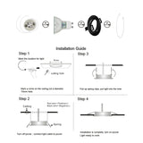 2 x RAW Customer Returns GU10 Recessed Spotlights Set, 48 Pieces Black Mounting Frame with GU10 Ceramic Socket for Lamps, Round, 75 mm Adjustable 30 , for LED or Halogen Lamps - RRP €179.96