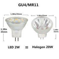 1 x RAW Customer Returns MR11 GU4.0 LED Bulbs, 2W Equal to 20W Halogen , GU4 LED Lamp Base, 200lm, 12V AC DC, Warm White Light 3000 K, 4 Pieces  - RRP €12.88