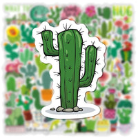 1 x RAW Customer Returns Cactus stickers for laptop 50 pieces , gift for children, teenagers, adults, boys, cactus stickers, waterproof vinyl stickers for scrapbook, skateboard, car, luggage - RRP €7.04