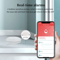 1 x RAW Customer Returns HEIMAN Wi-Fi water alarm, WLAN water detector with battery, smart water sensor, 75 dB WiFi-2.4Ghz for kitchens, basements and bathrooms 1 3 pieces  - RRP €49.99