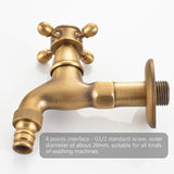 1 x RAW Customer Returns KUNGYO Brass Washing Machine Faucet with G1 2 Water Pipe Spout - Antique Cross Handle Faucet for Garden Washroom Toilet Bronze  - RRP €19.42