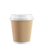 1 x RAW Customer Returns Comfy Package 50 sets - 10 oz. Insulated Paper Cups with Grooves, Hot Coffee Cups with Lids - RRP €20.99