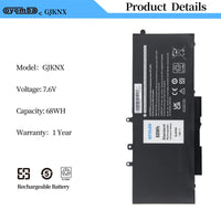 1 x RAW Customer Returns Oyomba 68Wh GJKNX 93FTF Laptop Battery Replacement for Dell Latitude 5280 5480 5490 5580 5590 E5480 E5580 E5490 E5590 5491 5591 Precision 15 3520 3530 Series 0DY9NT 5YHR4 451-BBZG 7.6V 850 0mAh  - RRP €46.79